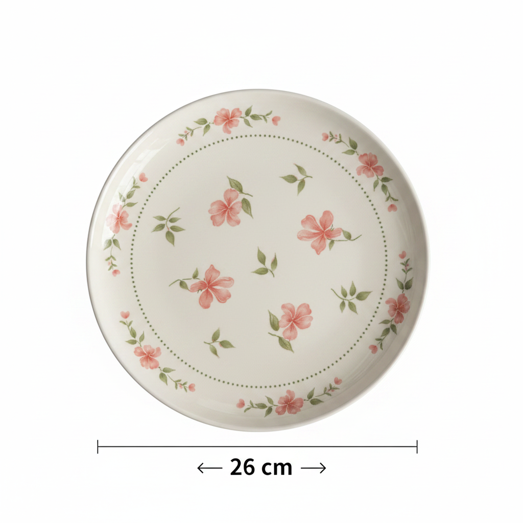 Floral Ceramic Plate - 26cm