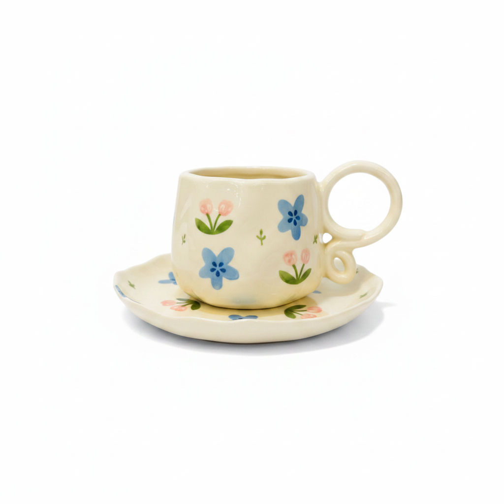 Floral Cup & Saucer - Front