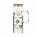 Floral Glass Pitcher White Background
