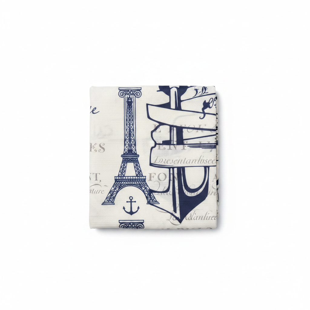 French Typography Shower Curtain