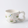 Floral Heart Handle Mug 250ml