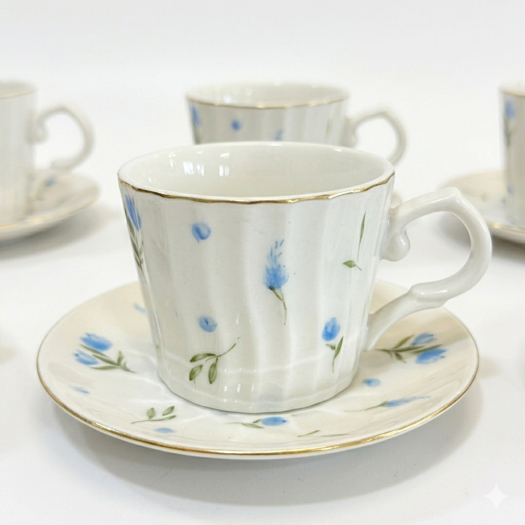 Floral Coffee Cup Set – 6 Pieces