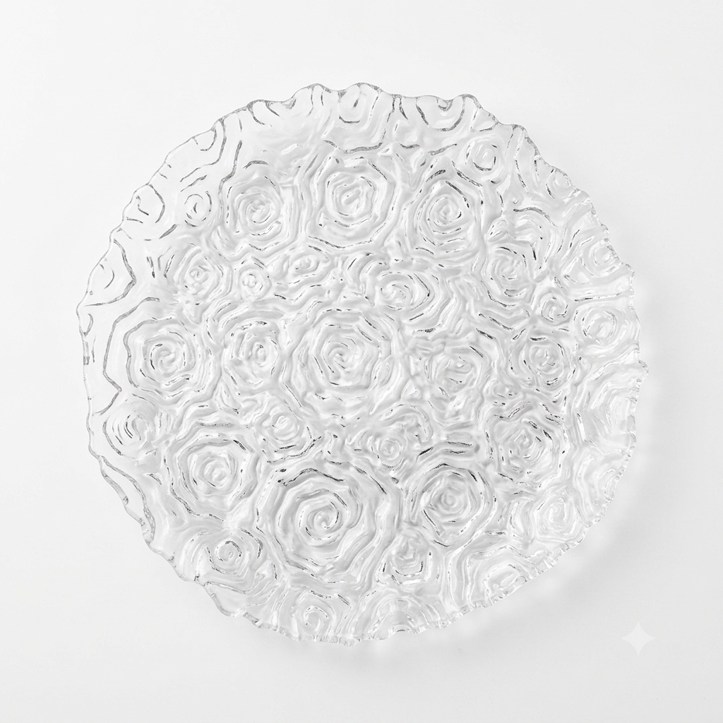 Rose Glass Plate 15cm - Half Dozen