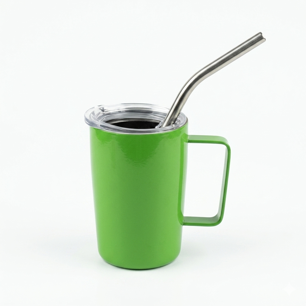 Stainless Steel Mate & Coffee Mug with Straw - 90ml