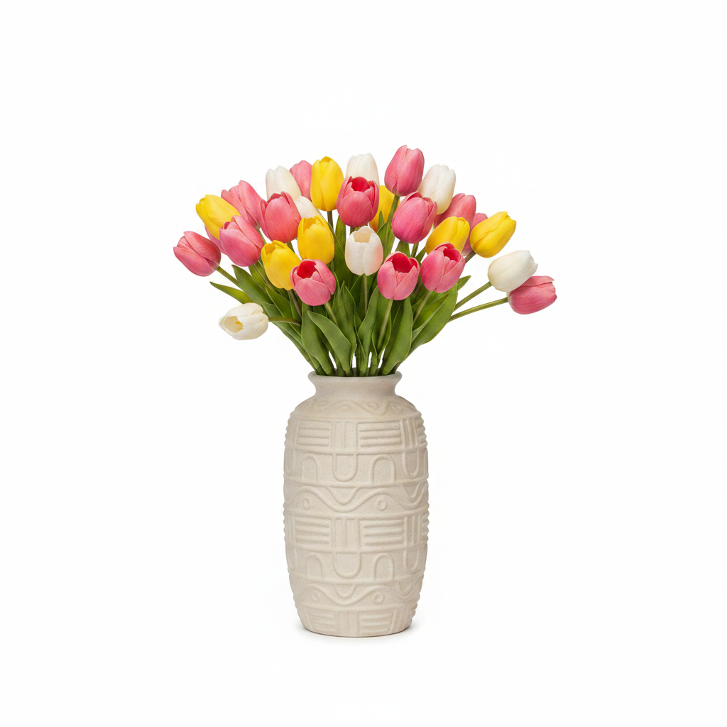 Geometric Vase Tulips