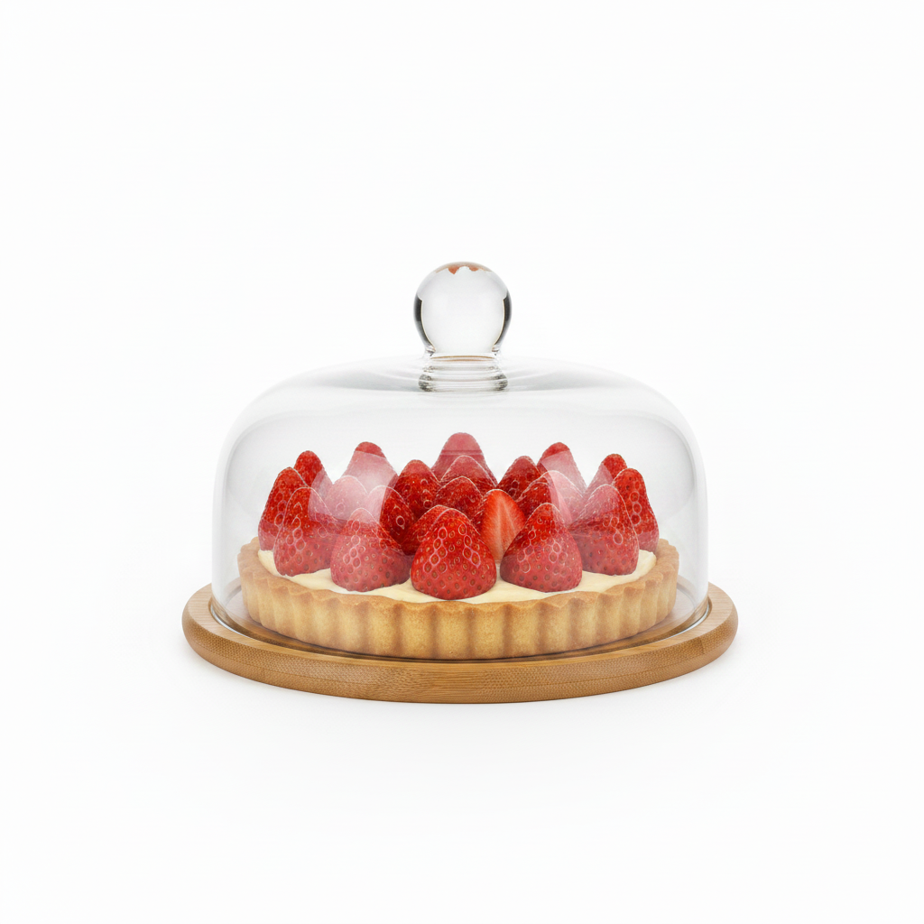 Glass Dome with Strawberry Tart