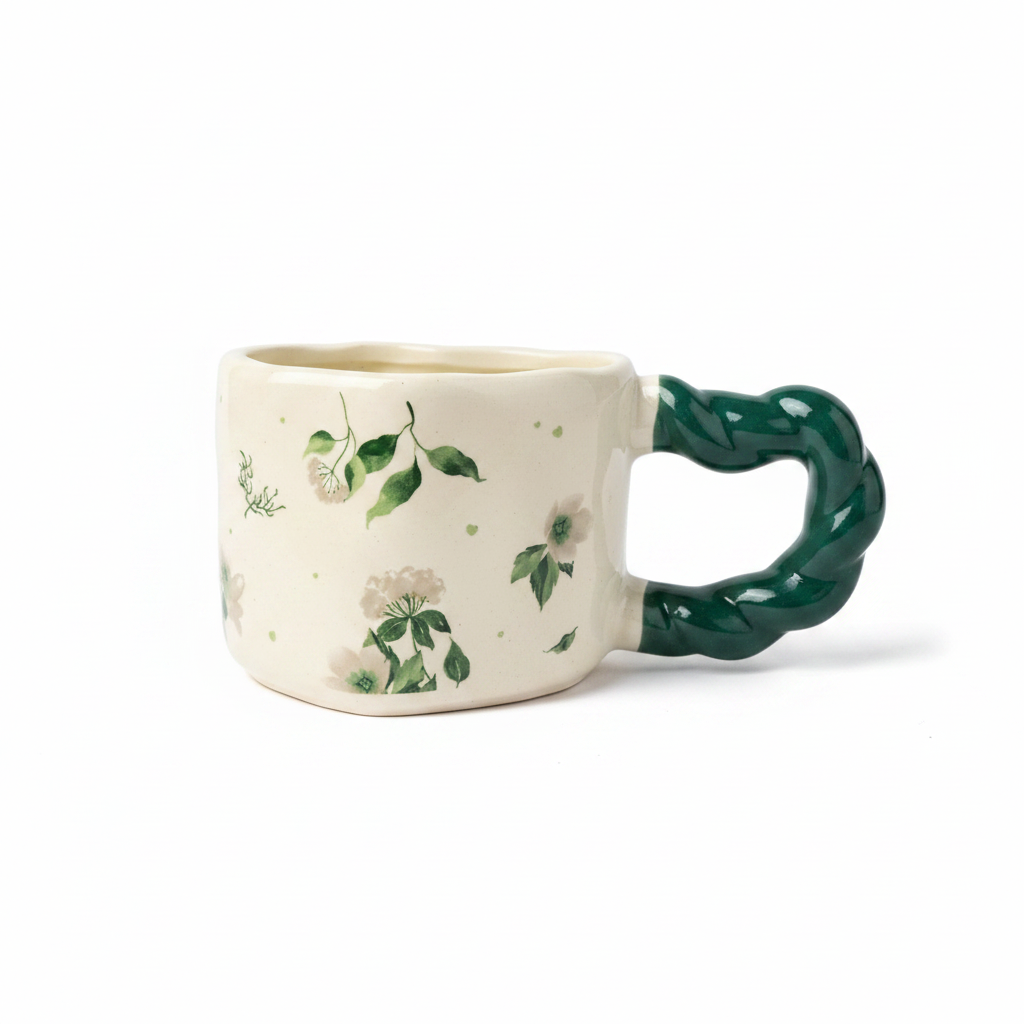 Green Botanical Mug