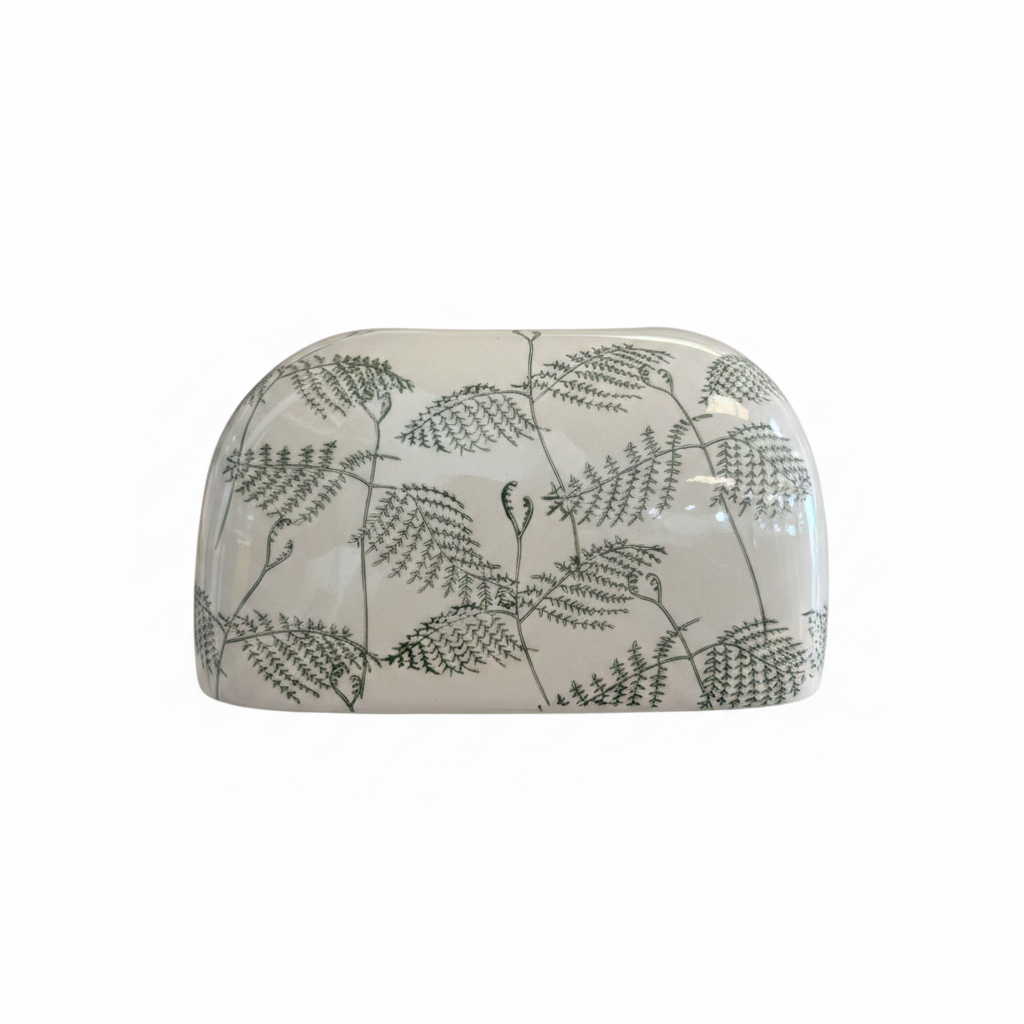 Green Fern Ceramic Tissue Box