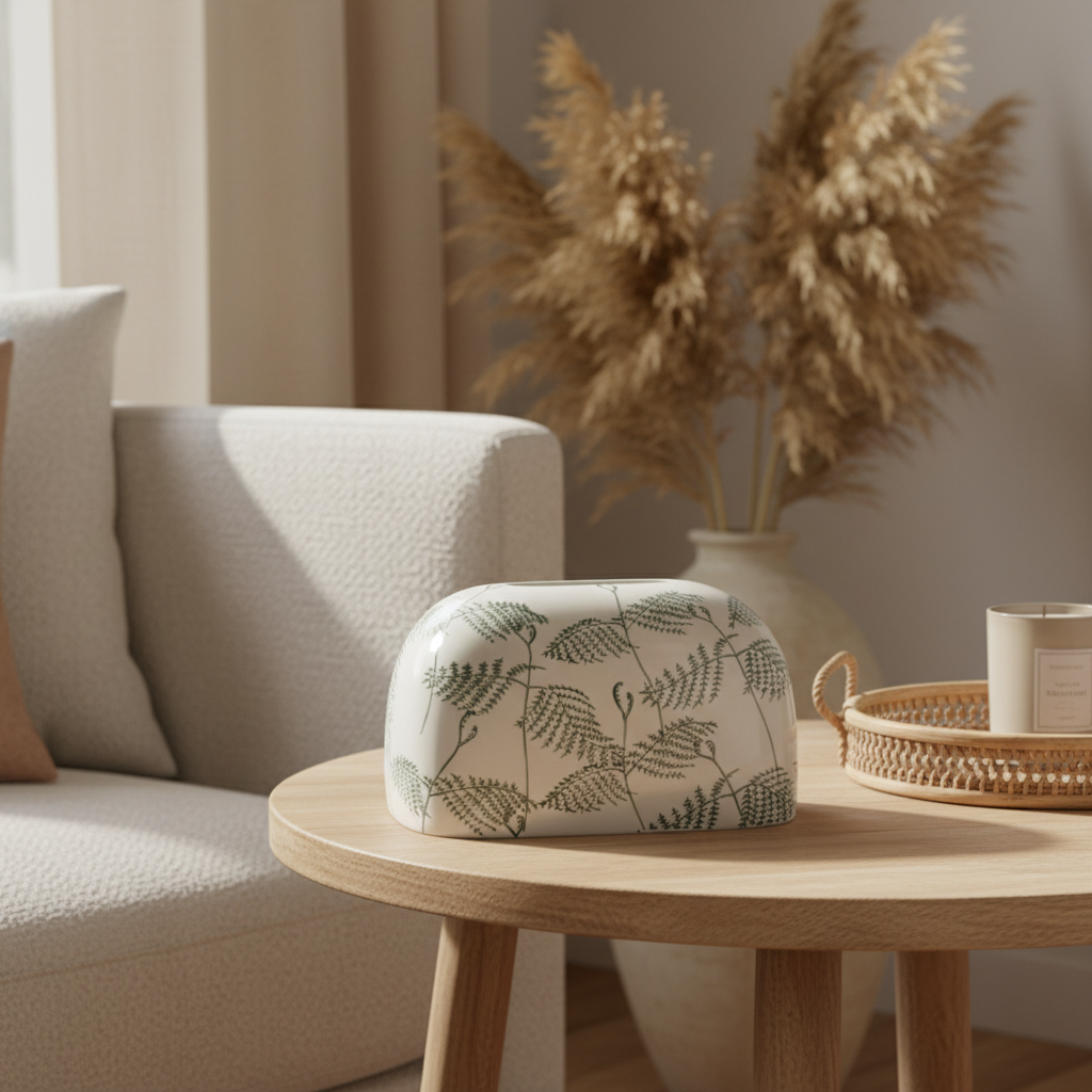 Green Fern Tissue Box Lifestyle