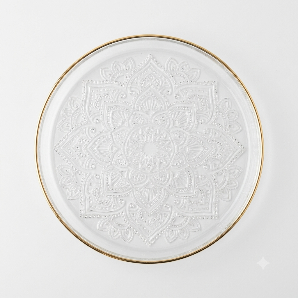Mandala Glass Plate 15cm - Half Dozen