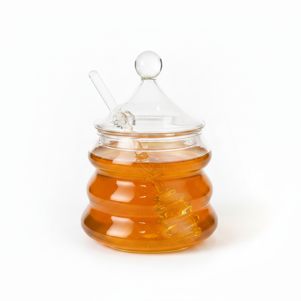 Honey Jar Filled with Golden Honey