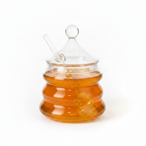 Honey Jar Filled with Golden Honey