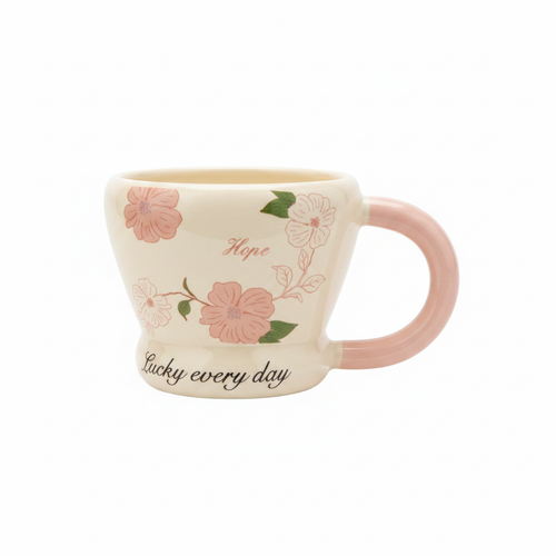 Hope Mug - Pink Handle Visible