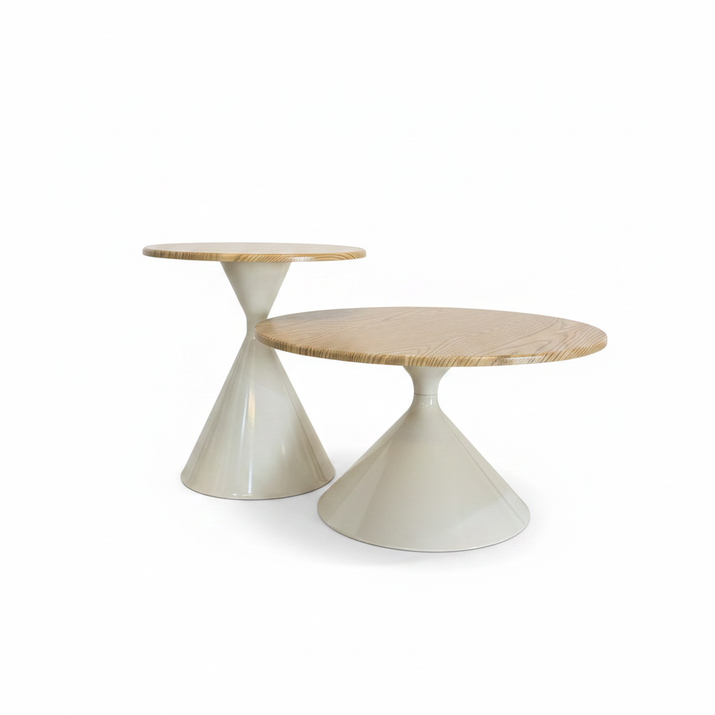 Hourglass Metal Base Coffee Tables