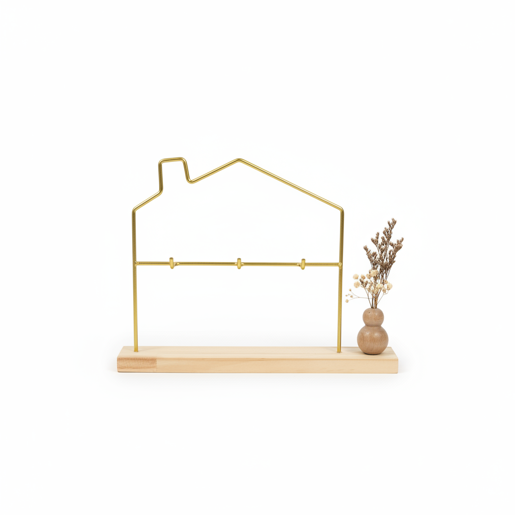 Gold Wire House Jewelry & Key Organizer