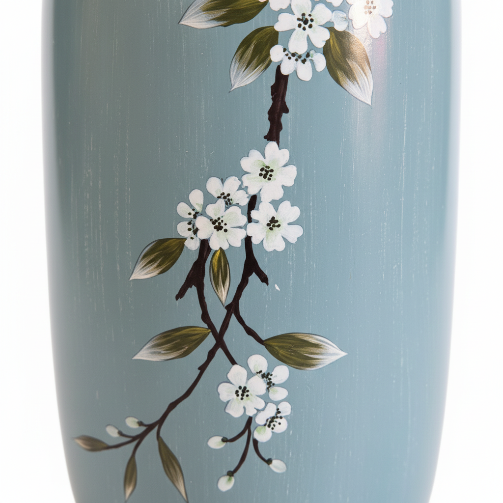 Blue Cherry Blossom Ceramic Vase