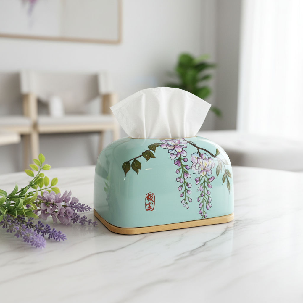 Wisteria Ceramic Tissue Box