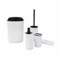 Black & White Bathroom Accessories Set