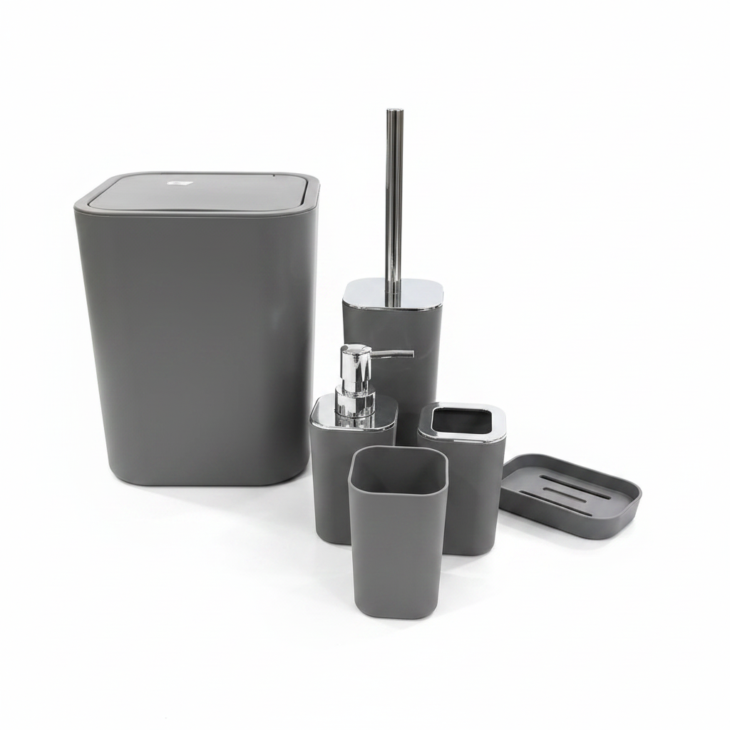 Gray Bathroom Accessories Set