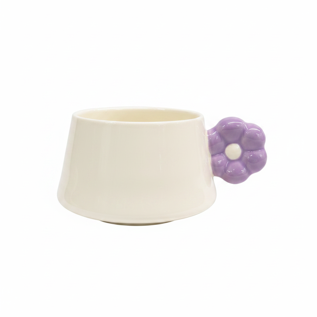 Daisy Handle Ceramic Cup – 250ml