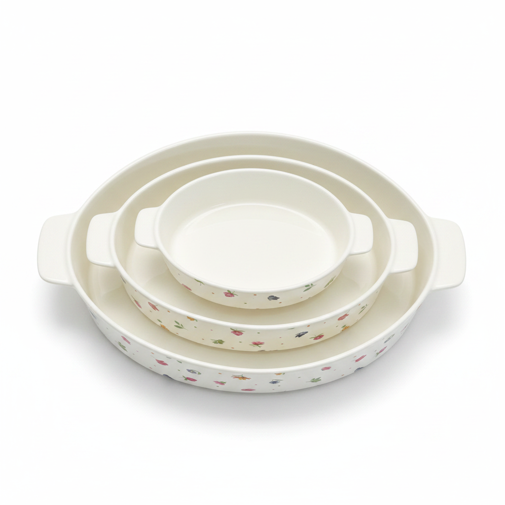 Floral Ceramic Baking Dishes Set