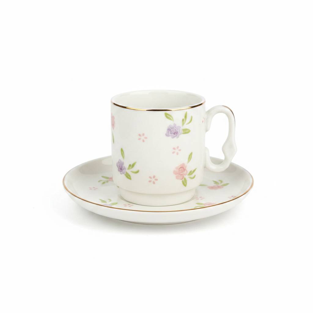 Rose Garden Coffee Cup Set - 6 Pieces