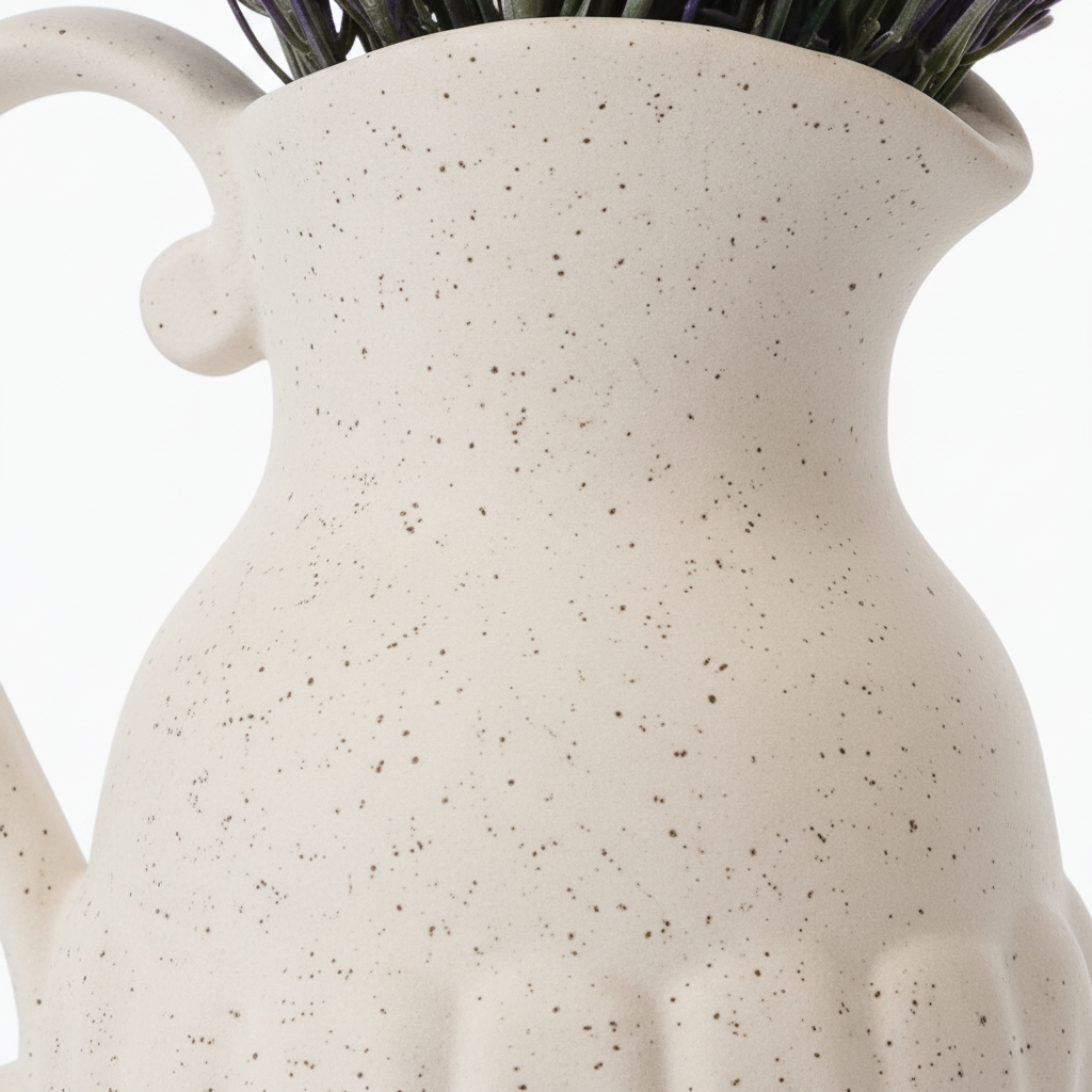 Rustic Ribbed Ceramic Pitcher – 21 cm
