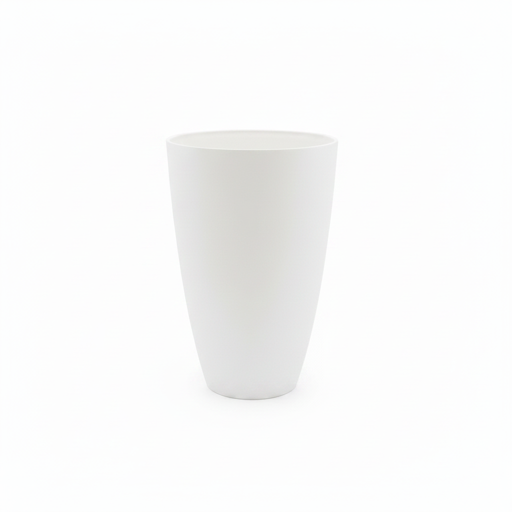 White Tall Conical Planter Pot