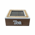 Jute Rope Tea Box with Glass Lid