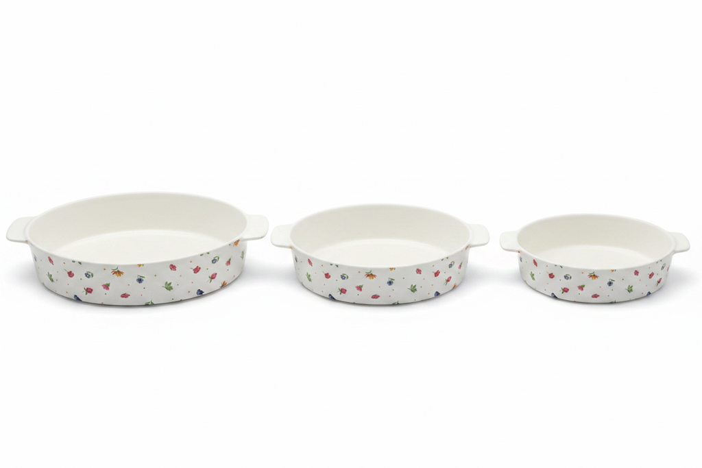 Floral Ceramic Baking Dishes Set