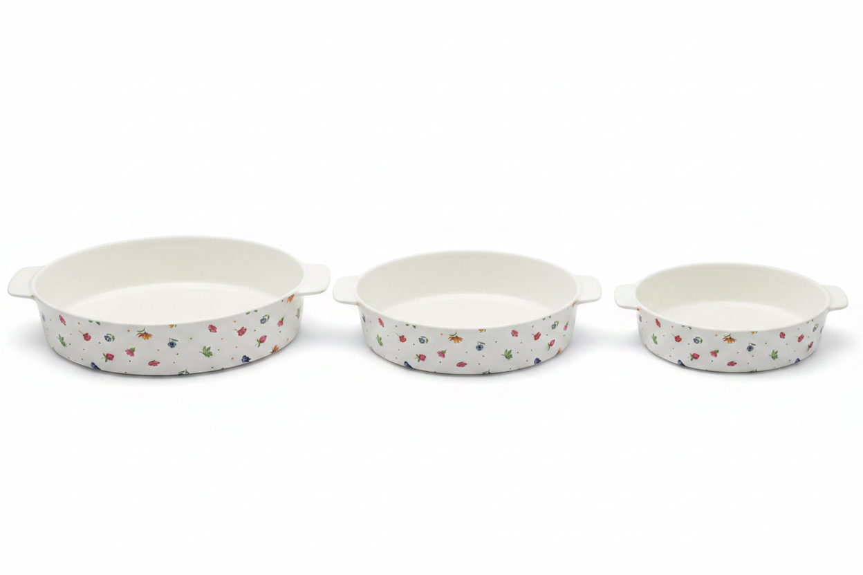 Floral Ceramic Baking Dishes Set