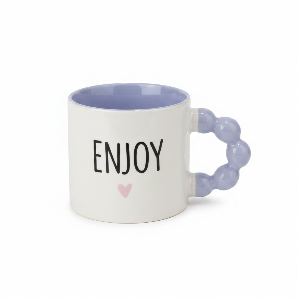 Enjoy Bubble Handle Ceramic Mug350 ml