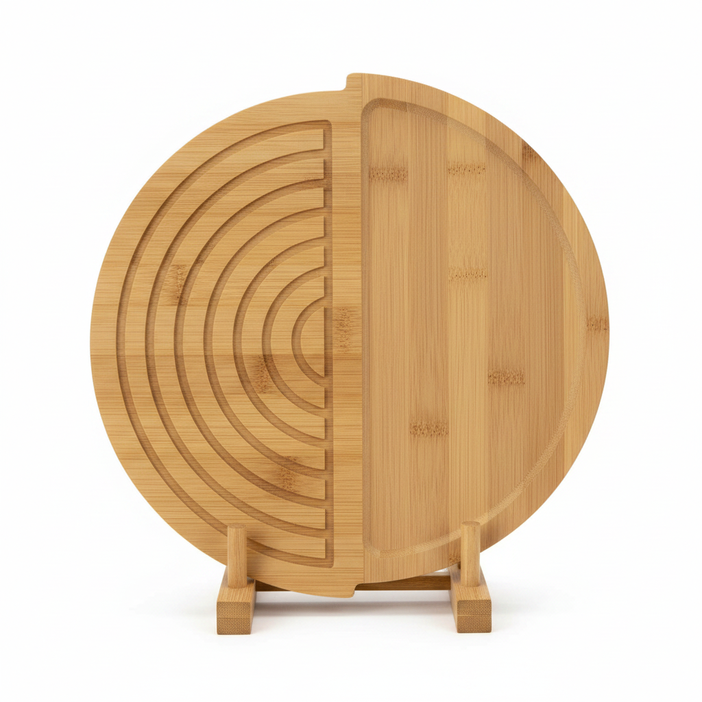 Bamboo Round Trivet - Half Circle Design