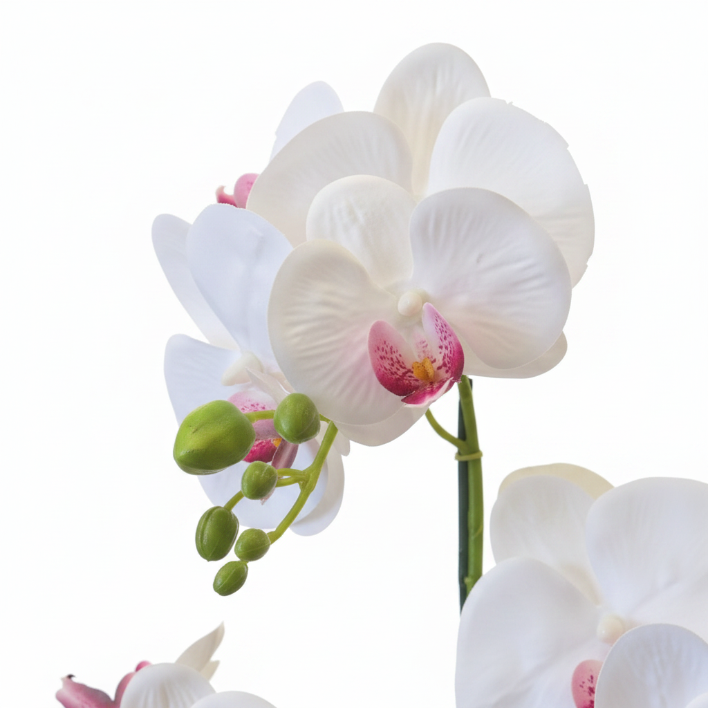 White Orchid - Gold Porcelain Pot 65cm