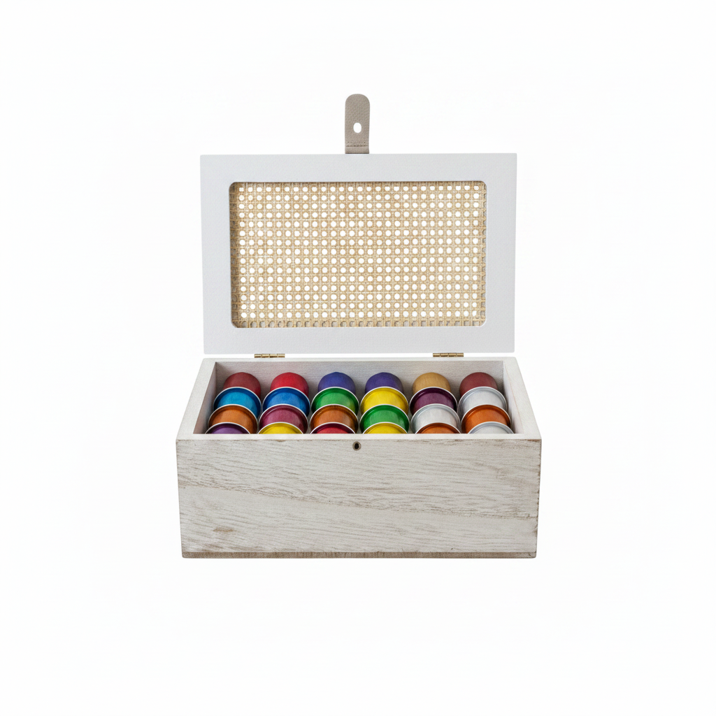 Rattan Lid Wooden Storage Box