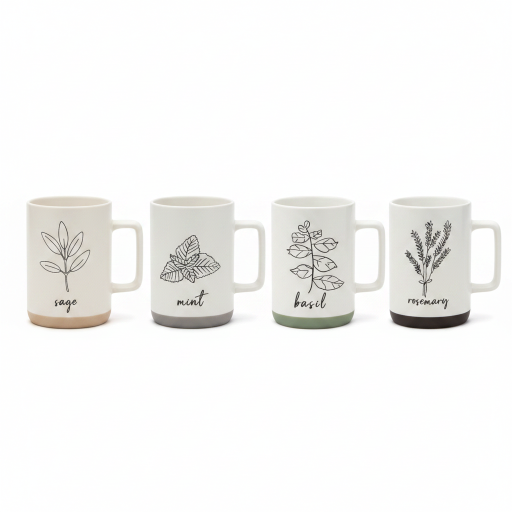 Herb Ceramic Mug 400ml
