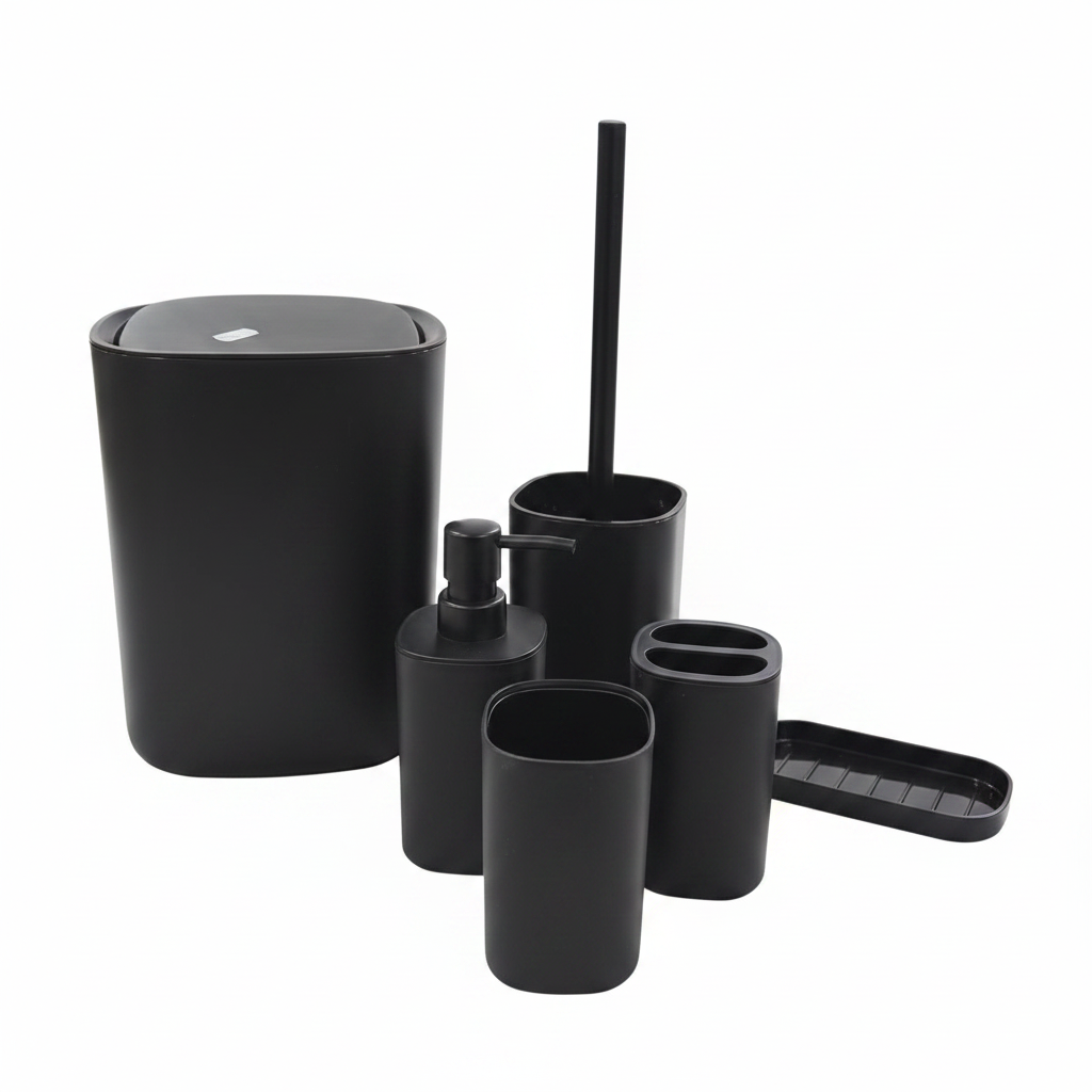 Matte Black Bathroom Accessories Set