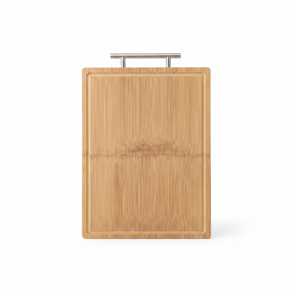 Bamboo Cutting Board with Steel Handle