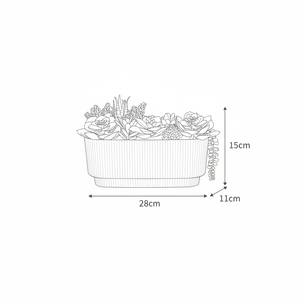 Artificial Succulent Rectangular Garden