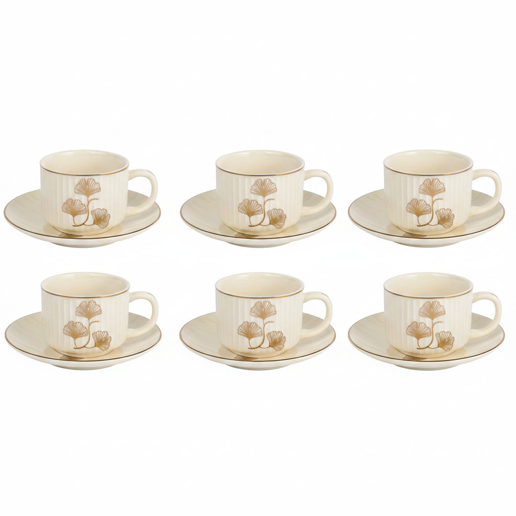 Ginkgo Coffee Cup Set - 6 Pieces