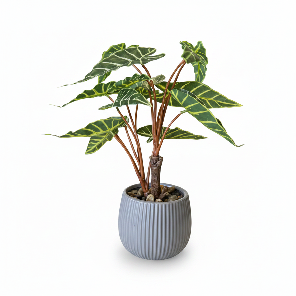 Artificial Alocasia Plant 40cm – Porcelain Pot