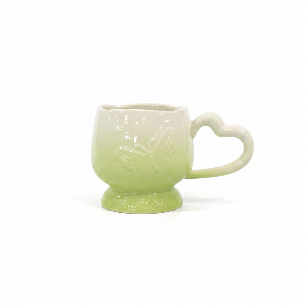 Pastel Heart Handle Ceramic Mug – 350ml