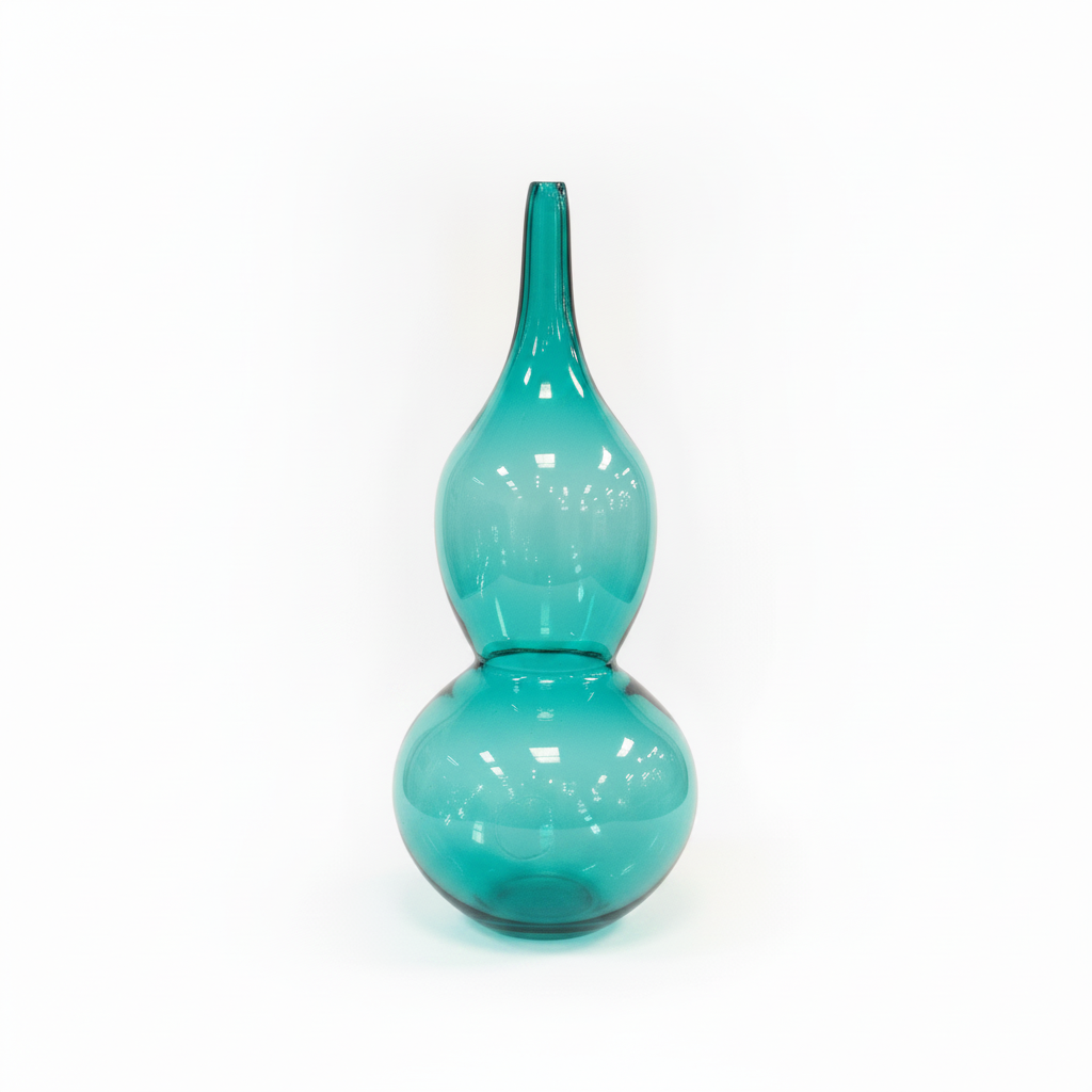 Emerald Glass Double Bubble Vase