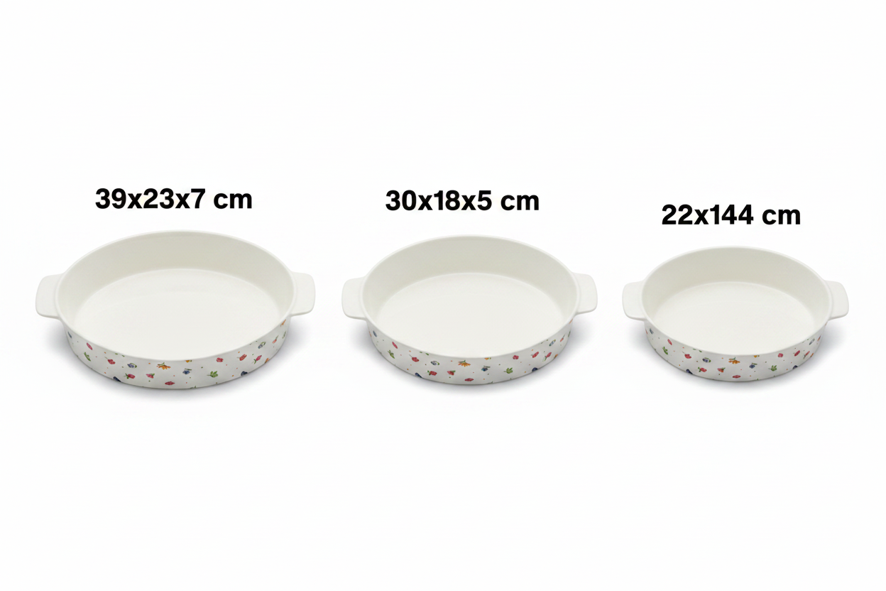 Floral Ceramic Baking Dishes Set