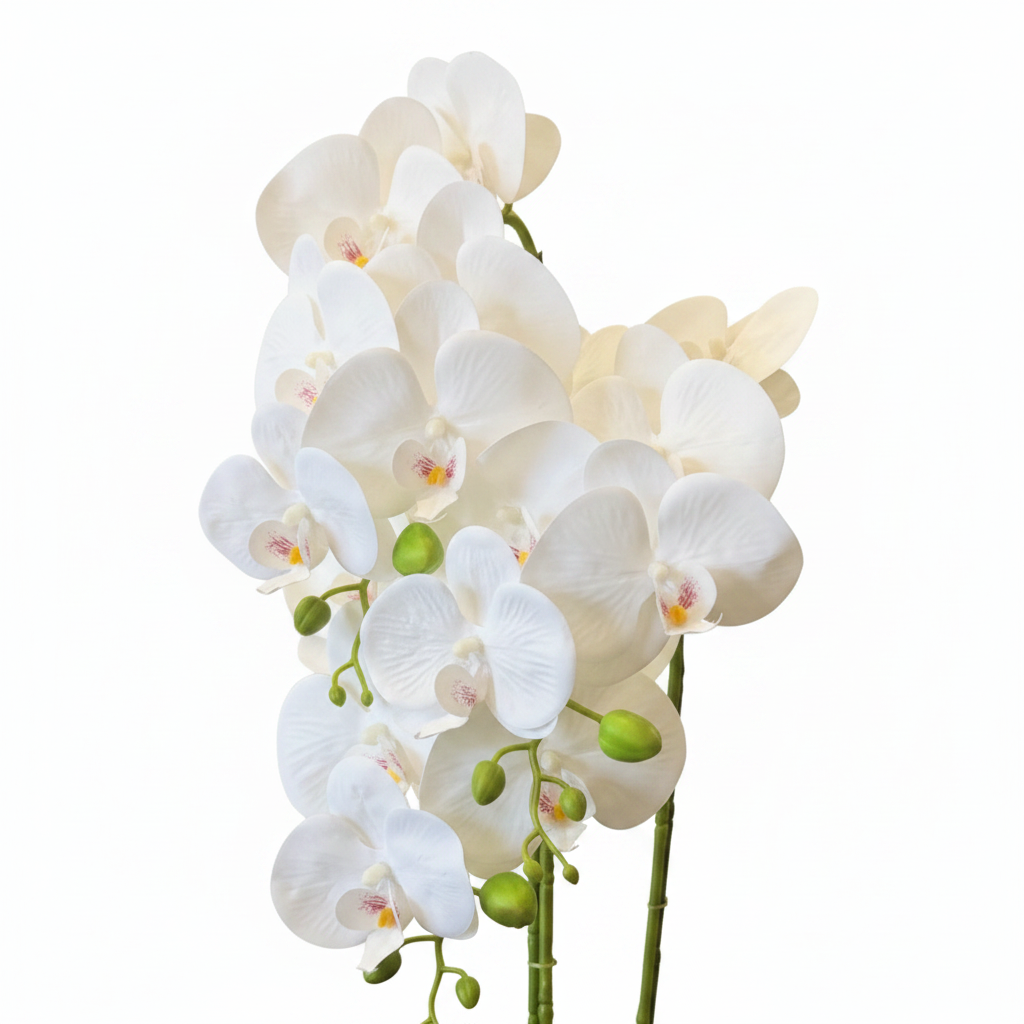 White Orchid - Black Porcelain Pot 65cm