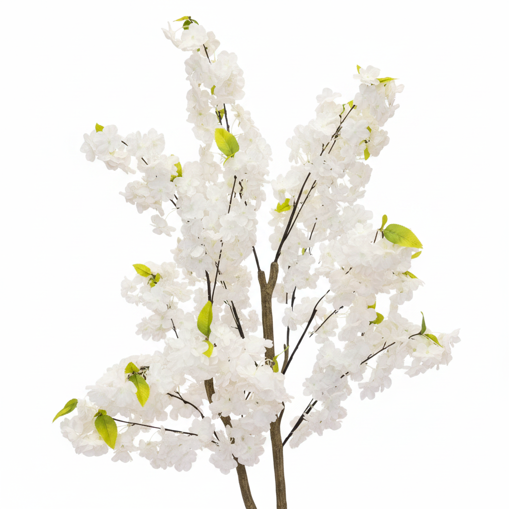 White Cherry Blossom Artificial Tree
