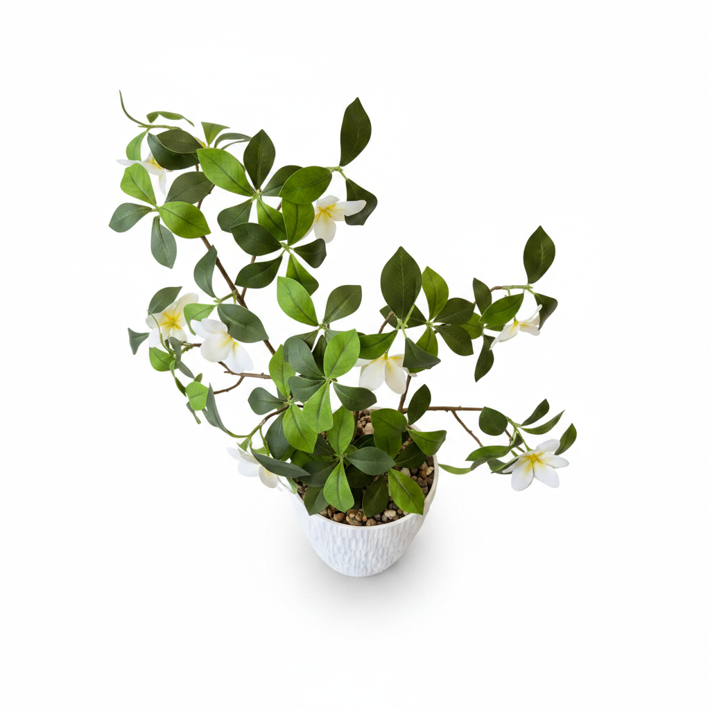Artificial Plumeria Plant – White