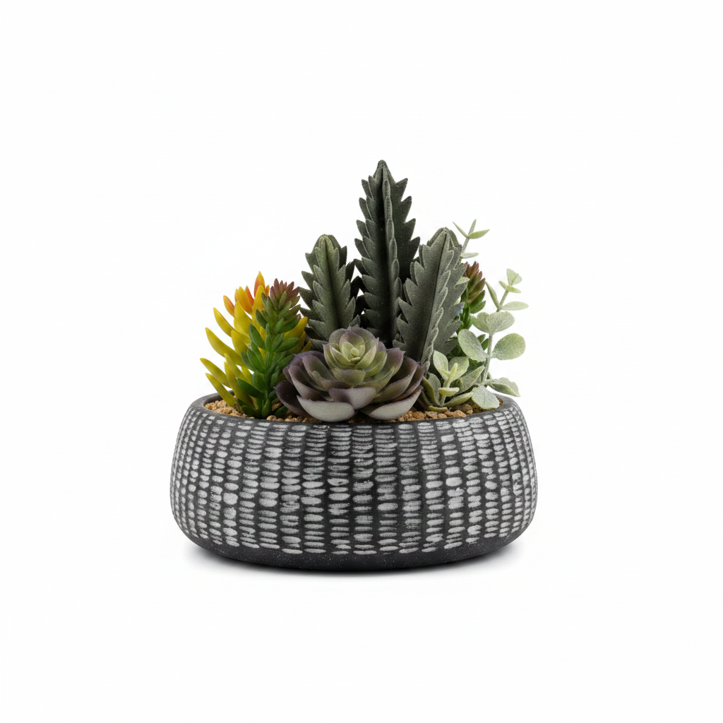 Artificial Dark Succulent Garden 20cm
