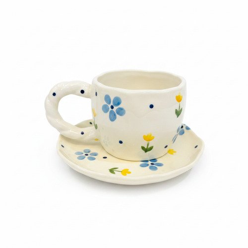 11028 Floral Cloud Mug & Saucer 250ml