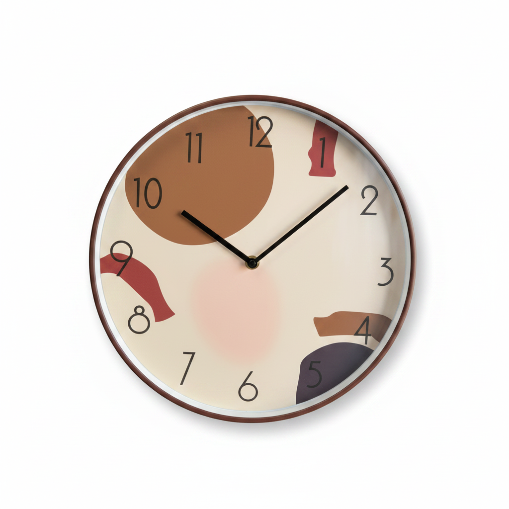 Earthy Abstract Wall Clock 30cm